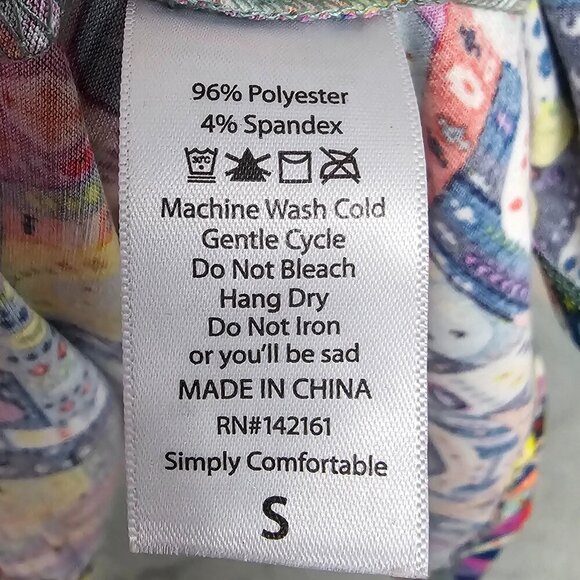 LuLaRoe Dress Retro Casual Twee Midi Purple Blue Abstract Tee S - Picture 11 of 12